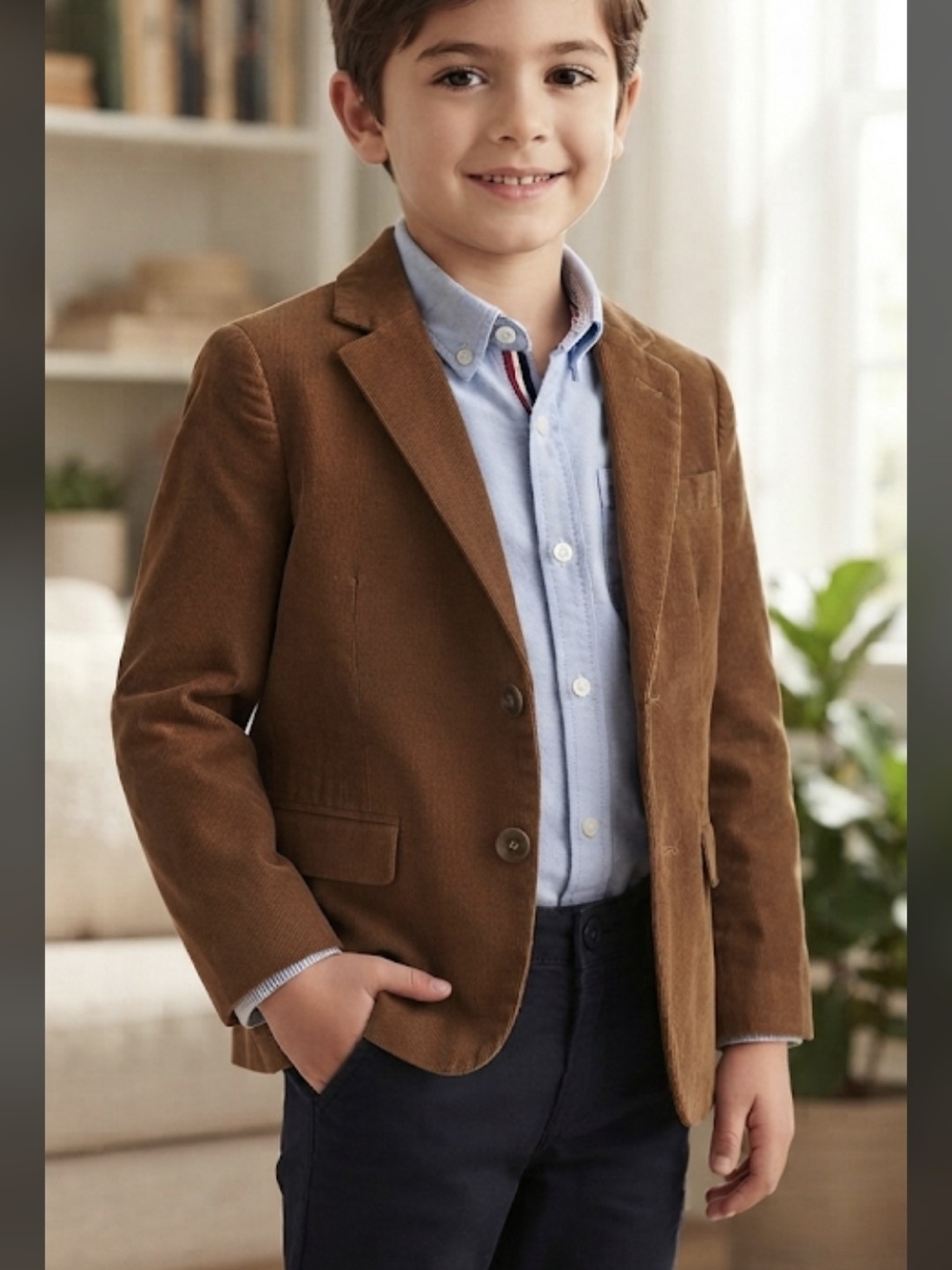 Tommy Hilfiger Brown Corduroy Kids Blazer
